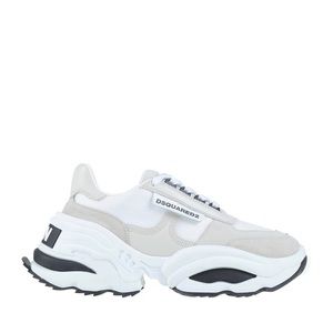 DSQUARED2 | White/Grey Fabric And Suede Lace Up Chunky Sneakers Size 42/ US 9